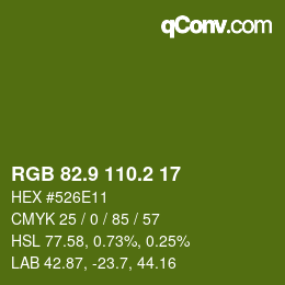 カラーコード: RGB 82.9 110.2 17 | qconv.com