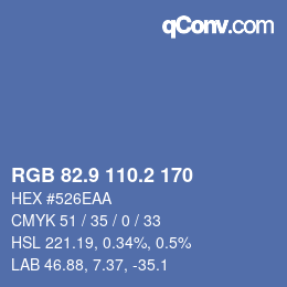 Color code: RGB 82.9 110.2 170 | qconv.com