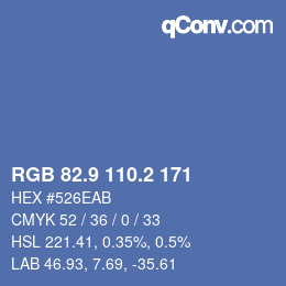 Color code: RGB 82.9 110.2 171 | qconv.com