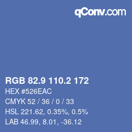 Color code: RGB 82.9 110.2 172 | qconv.com