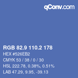 Farbcode: RGB 82.9 110.2 178 | qconv.com