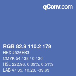 カラーコード: RGB 82.9 110.2 179 | qconv.com