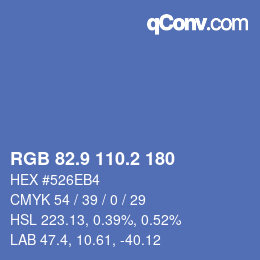 Color code: RGB 82.9 110.2 180 | qconv.com