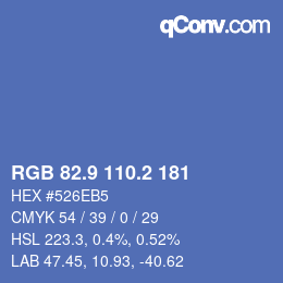 カラーコード: RGB 82.9 110.2 181 | qconv.com