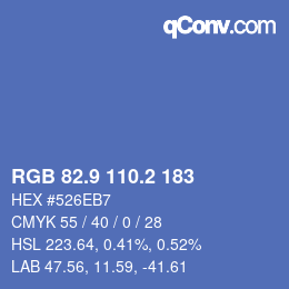 Color code: RGB 82.9 110.2 183 | qconv.com