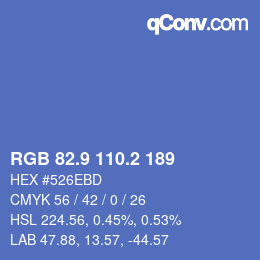 Farbcode: RGB 82.9 110.2 189 | qconv.com