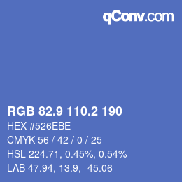 カラーコード: RGB 82.9 110.2 190 | qconv.com
