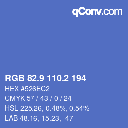 Color code: RGB 82.9 110.2 194 | qconv.com
