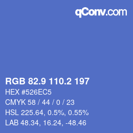 カラーコード: RGB 82.9 110.2 197 | qconv.com