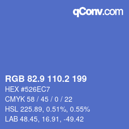 Color code: RGB 82.9 110.2 199 | qconv.com