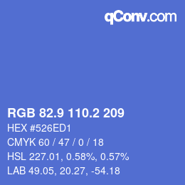 カラーコード: RGB 82.9 110.2 209 | qconv.com