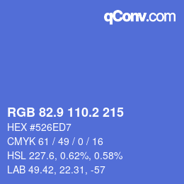 カラーコード: RGB 82.9 110.2 215 | qconv.com