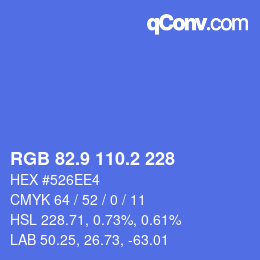 カラーコード: RGB 82.9 110.2 228 | qconv.com