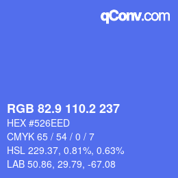 カラーコード: RGB 82.9 110.2 237 | qconv.com