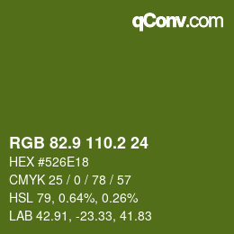 カラーコード: RGB 82.9 110.2 24 | qconv.com