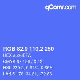 カラーコード: RGB 82.9 110.2 250 | qconv.com