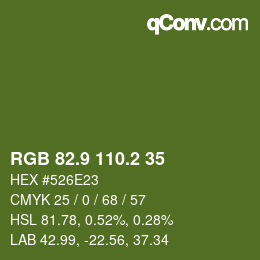 カラーコード: RGB 82.9 110.2 35 | qconv.com