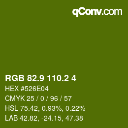 カラーコード: RGB 82.9 110.2 4 | qconv.com