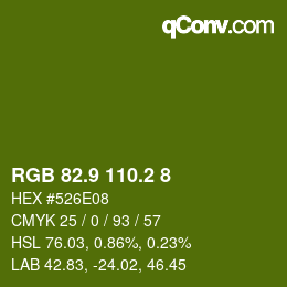 カラーコード: RGB 82.9 110.2 8 | qconv.com