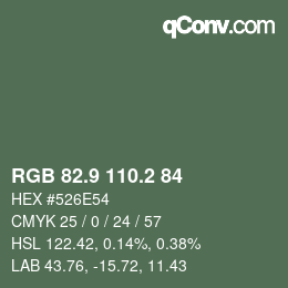 Color code: RGB 82.9 110.2 84 | qconv.com