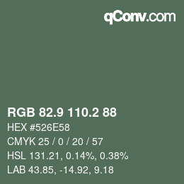 Color code: RGB 82.9 110.2 88 | qconv.com