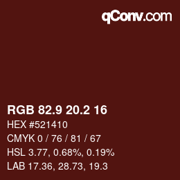 Color code: RGB 82.9 20.2 16 | qconv.com