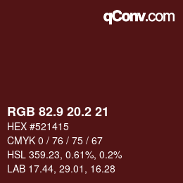 Color code: RGB 82.9 20.2 21 | qconv.com