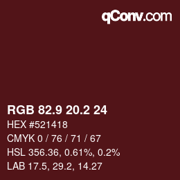 Color code: RGB 82.9 20.2 24 | qconv.com