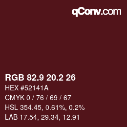 Color code: RGB 82.9 20.2 26 | qconv.com