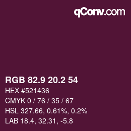 Color code: RGB 82.9 20.2 54 | qconv.com