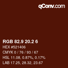 カラーコード: RGB 82.9 20.2 6 | qconv.com