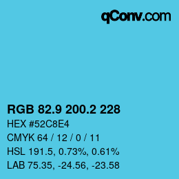 Color code: RGB 82.9 200.2 228 | qconv.com