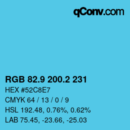 Farbcode: RGB 82.9 200.2 231 | qconv.com
