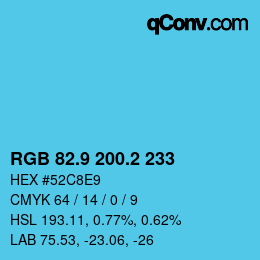 Color code: RGB 82.9 200.2 233 | qconv.com