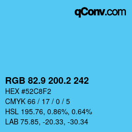 Color code: RGB 82.9 200.2 242 | qconv.com
