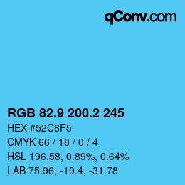 Color code: RGB 82.9 200.2 245 | qconv.com