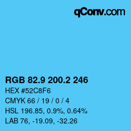Color code: RGB 82.9 200.2 246 | qconv.com