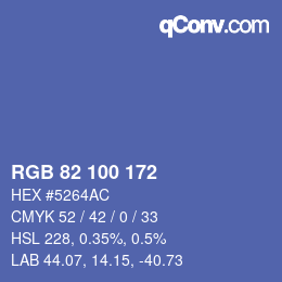 Farbcode: RGB 82 100 172 | qconv.com