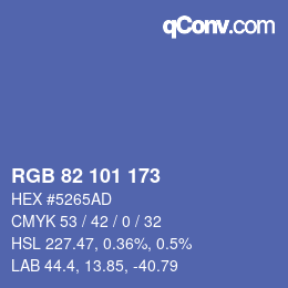 Farbcode: RGB 82 101 173 | qconv.com