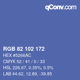 Color code: RGB 82 102 172 | qconv.com