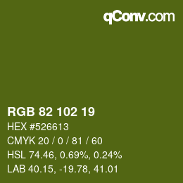 カラーコード: RGB 82 102 19 | qconv.com