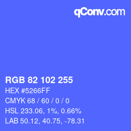 Color code: RGB 82 102 255 | qconv.com