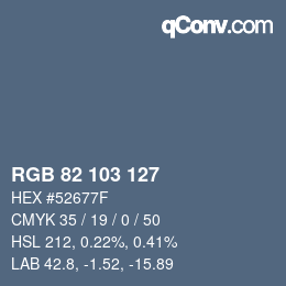Farbcode: RGB 82 103 127 | qconv.com