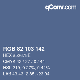 Color code: RGB 82 103 142 | qconv.com