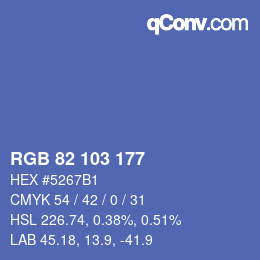 Color code: RGB 82 103 177 | qconv.com