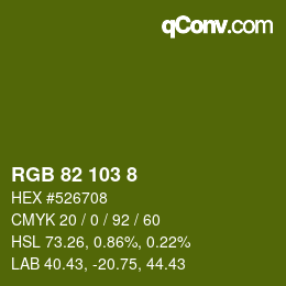 カラーコード: RGB 82 103 8 | qconv.com