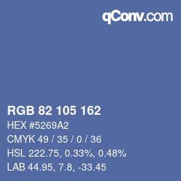 Color code: RGB 82 105 162 | qconv.com