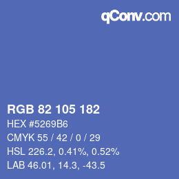 カラーコード: RGB 82 105 182 | qconv.com