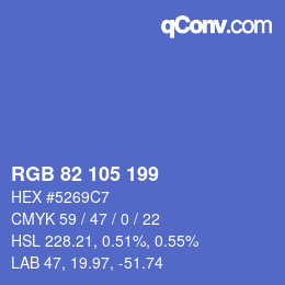 Color code: RGB 82 105 199 | qconv.com