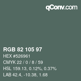 カラーコード: RGB 82 105 97 | qconv.com